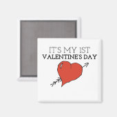 Mein erster Valentinstag Valentinstag Doodle Val Magnet (Vorderseite/Rückseite)