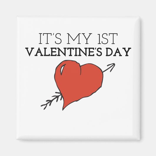 Mein erster Valentinstag Valentinstag Doodle Val Magnet (Vorne)