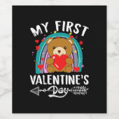 mein erster Valentinstag Weinetikett (Einzelnes Label)