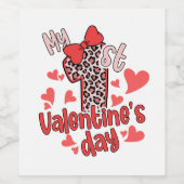 Mein erster Valentinstag Weinetikett (Einzelnes Label)