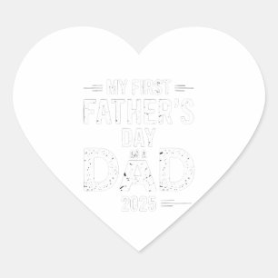 Mein erster Vater als Vater 2025 Herz-Aufkleber