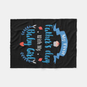 Mein erster Vatertag mit meinem kleinen Mädchen Fleecedecke (Vorderseite (Horizontal))