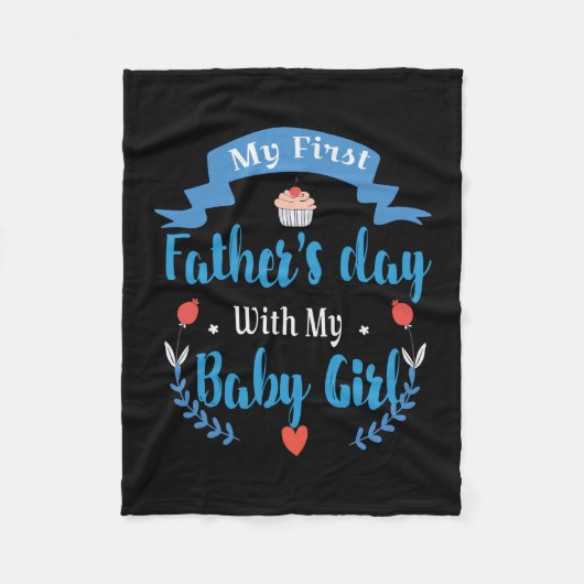 Mein erster Vatertag mit meinem kleinen Mädchen Fleecedecke (Vorderseite)