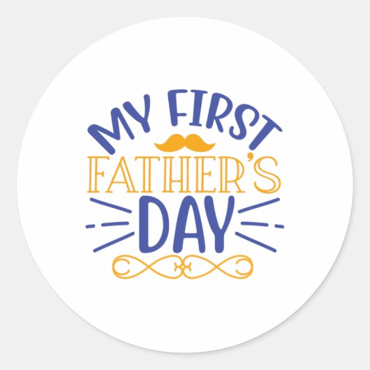 Mein erster Vatertag Runder Aufkleber (Vorderseite)