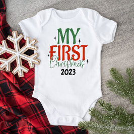 Mein erster Weihnachts-Bright Star Personalisiert Baby Strampler