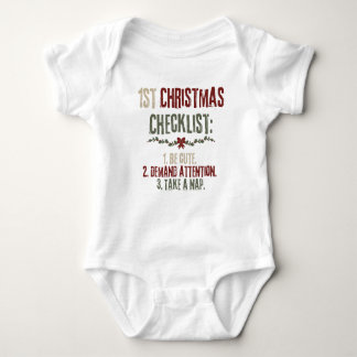 Mein erster Weihnachts-Checkliste-Baby-Bodysuit Baby Strampler