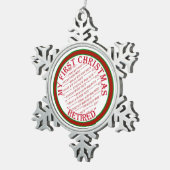 Mein erster Weihnachts-Foto-Rahmen Schneeflocken Zinn-Ornament (Rechts)