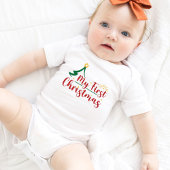 Mein erster Weihnachts-Grünbaum White Baby Strampler