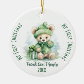 Mein erster Weihnachts-Individuelle Name Grüner Bä Keramik Ornament (Vorne)