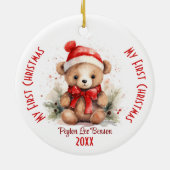 Mein erster Weihnachts-Individuelle Name Weihnacht Keramik Ornament (Hinten)