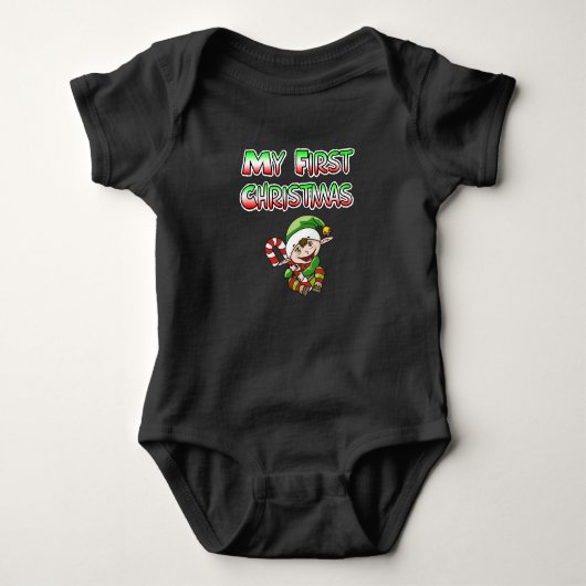 Mein erster Weihnachts-Little Elf Baby Strampler (Vorderseite)