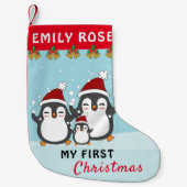 Mein erster Weihnachts-Niedlich-Pinguin-Familienur Kleiner Weihnachtsstrumpf (Vorderseite)