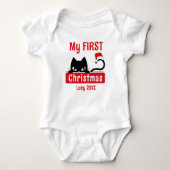 Mein erster Weihnachts Niedliche Kittel Custom Bab Baby Strampler (Vorderseite)