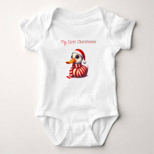 Mein erster Weihnachts-Santa-Ente Baby Strampler