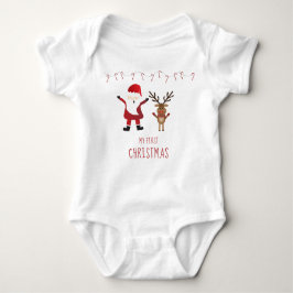 Mein erster Weihnachts-Weihnachtsmann Reindeer Baby Strampler