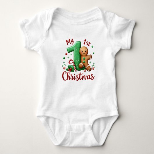 Mein erster Weihnachtsanzug Baby Strampler (Vorderseite)