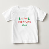 Mein erster Weihnachtsbaum Personalisiert Baby T-shirt (Vorderseite)