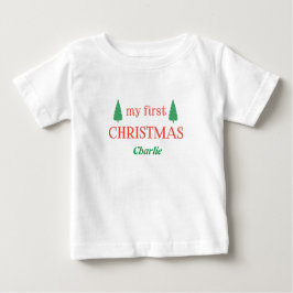 Mein erster Weihnachtsbaum Personalisiert Baby T-shirt