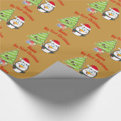 Mein erster Weihnachtsblitz GIFTWRAP Pinguin Perso Geschenkpapier (Ecke)