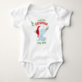 Mein erster Weihnachtselephant, Custom Baby Name Baby Strampler (Vorderseite)