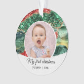 Mein erster Weihnachtsfest-Glitzer Ornament (Vorderseite)