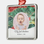 Mein erster Weihnachtsfest-Glitzer Ornament Aus Metall (Links)