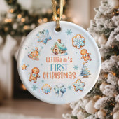 Mein erster Weihnachtsjunge Keks blaue Schneeflock Keramik Ornament