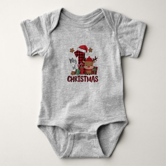 Mein erster Weihnachtskinderanzug Baby Strampler (Vorderseite)