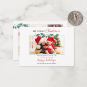 Mein erster Weihnachtskinderurlaub im Foto Mitteilungskarte (Vorderseite/Rückseite Beispiel)