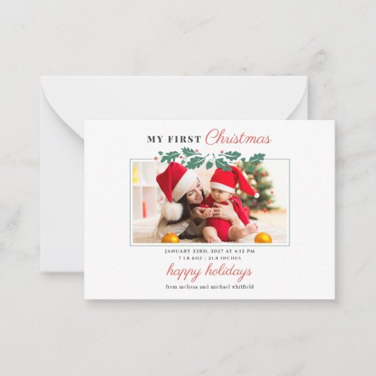 Mein erster Weihnachtskinderurlaub im Foto Mitteilungskarte (Vorderseite)