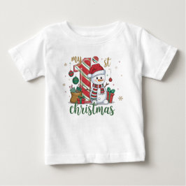 Mein erster Weihnachtsmann Niedlich Snowman Baby T-shirt