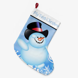 Mein erster Weihnachtsmann Personalisiert Snowman Großer Weihnachtsstrumpf