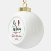 Mein erster Weihnachtsmaßstab 2018 Keramik Kugel-Ornament (Rechts)