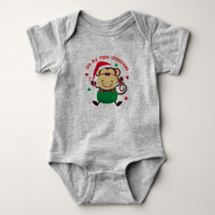 Mein erster Weihnachtsmonkey Baby Strampler