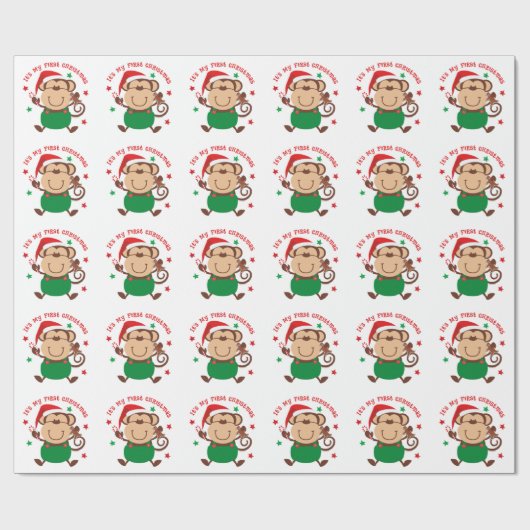 Mein erster Weihnachtsmonkey Geschenkpapier (Flach)