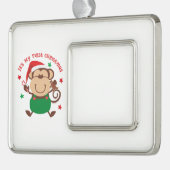 Mein erster Weihnachtsmonkey Rahmen-Ornament Silber (Links)