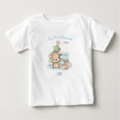 Mein erster Weihnachtsname Baby Bear Weihnachtsbau Baby T-shirt (Vorderseite)