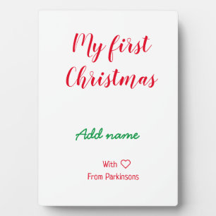 Mein erster Weihnachtsname Familienname mit Liebe Fotoplatte
