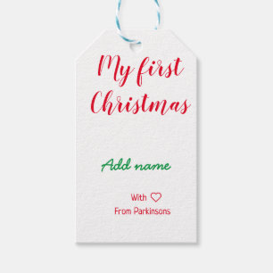 Mein erster Weihnachtsname Familienname mit Liebe Geschenkanhänger