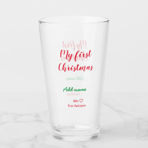 Mein erster Weihnachtsname Familienname mit Liebe Glas