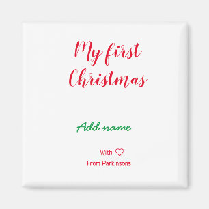 Mein erster Weihnachtsname Familienname mit Liebe Magnet