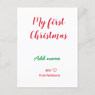 Mein erster Weihnachtsname Familienname mit Liebe Postkarte