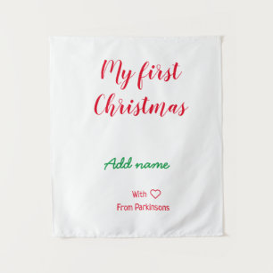 Mein erster Weihnachtsname Familienname mit Liebe Wandteppich