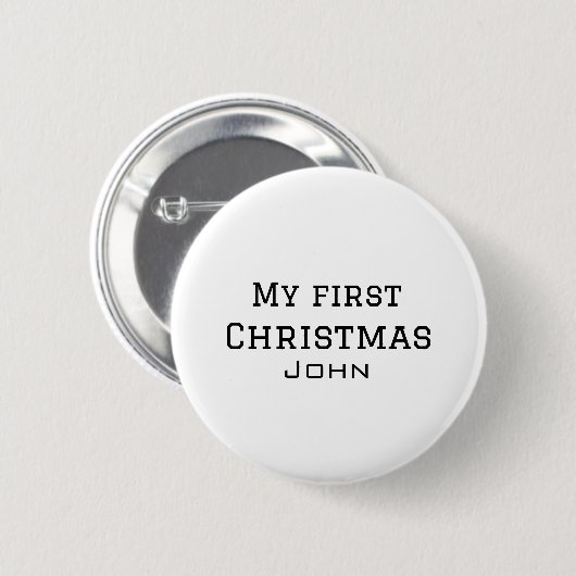 Mein erster Weihnachtsnamen männlichen Text simuli Button (Vorne & Hinten)