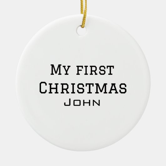 Mein erster Weihnachtsnamen männlichen Text simuli Keramik Ornament (Vorne)