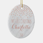 Mein erster WeihnachtsRosengold- und -marmor | Keramikornament (Rechts)