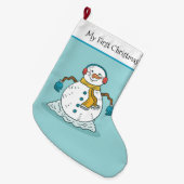 Mein erster Weihnachtsschneemann Großer Weihnachtsstrumpf (Vorderansicht (hängend))