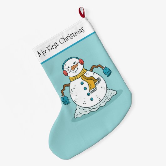 Mein erster Weihnachtsschneemann Großer Weihnachtsstrumpf (Rückseite (Hängend))