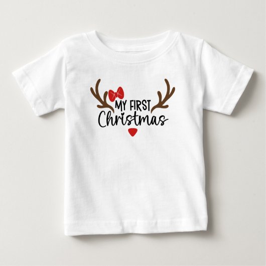 Mein erster Weihnachtstypografie-Bund mit einfache Baby T-shirt (Vorderseite)