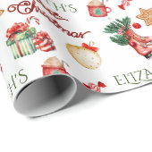 Mein erster Weihnachtsurlaub niedlich Geschenkpapier (Rolleneckpunkt)